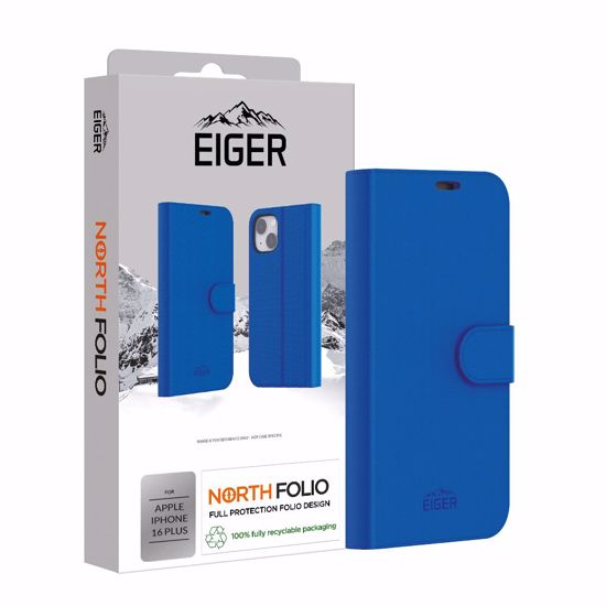 Picture of Eiger Eiger North Folio Case for Apple iPhone 16 Plus in Blue